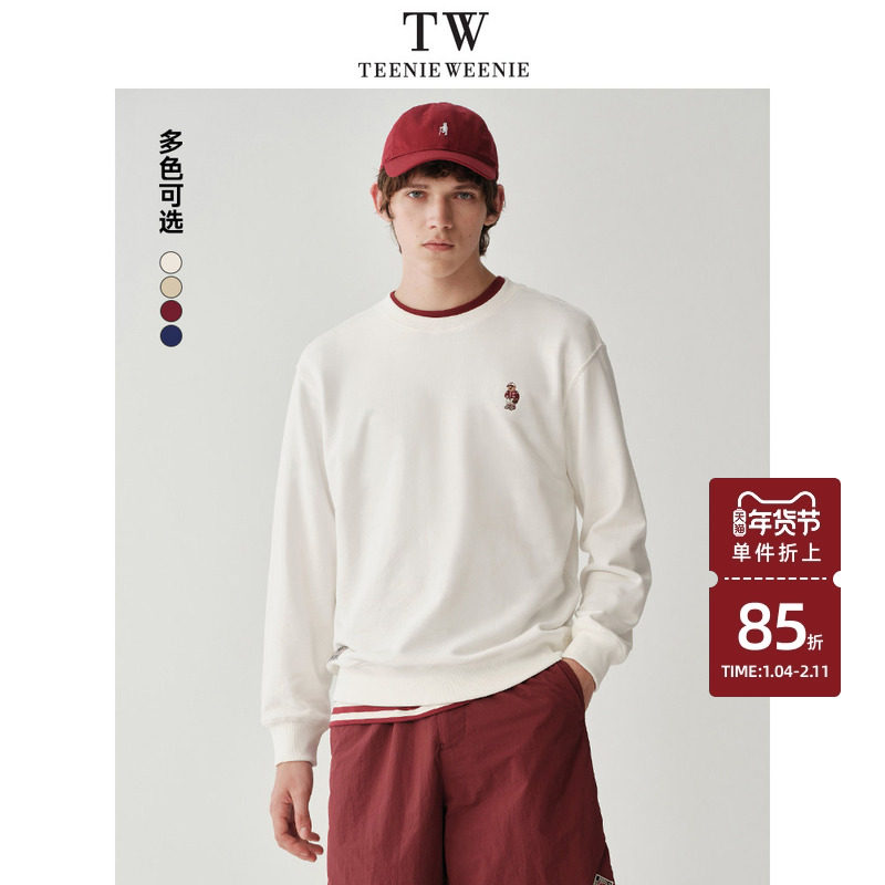 TeenieWeenie小熊男装卫衣秋冬新款简约圆领宽松纯色衬衫