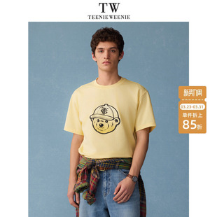 TeenieWeenie小熊男2026夏简约印花通勤ins艺术感高级显白短袖 T恤