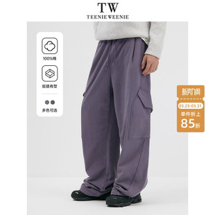 宽松直筒休闲通勤纯棉复古卫裤 TeenieWeenie小熊男装 分割线时尚