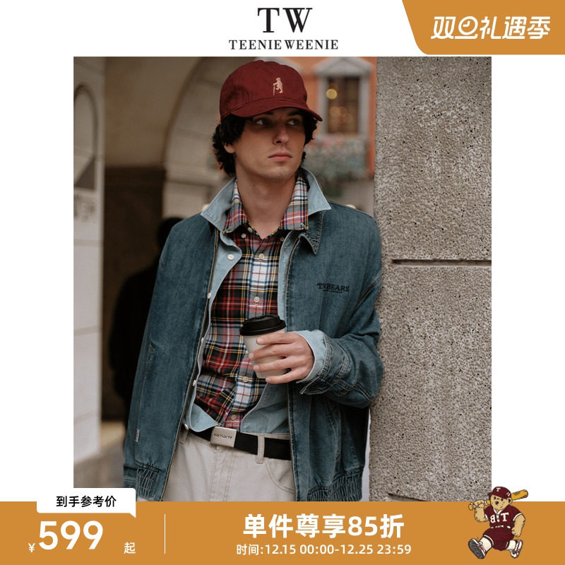 TeenieWeenie小熊男装外套2025春季新款休闲复古随性
