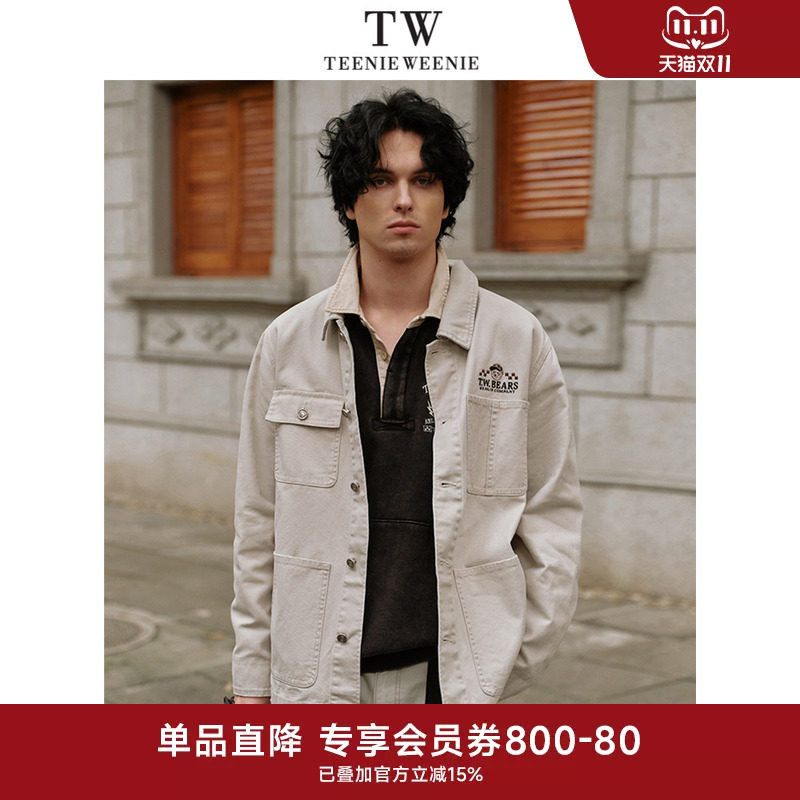 TeenieWeenie小熊男装外套春季新款美式街头工装时尚牛仔夹克上衣