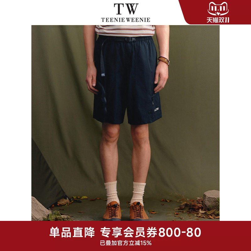 TeenieWeenie小熊男装2026夏季松紧腰时尚织带防晒工装风休闲短裤