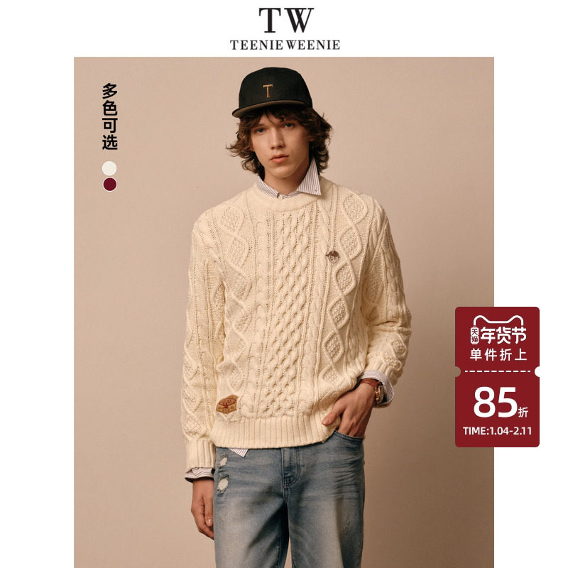 TeenieWeenie小熊男装休闲毛衣2025年春季新款简约复