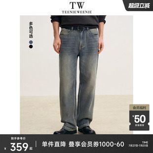 秋复古休闲简约直筒长裤 牛仔裤 情侣 基础时尚 TeenieWeenie小熊男装