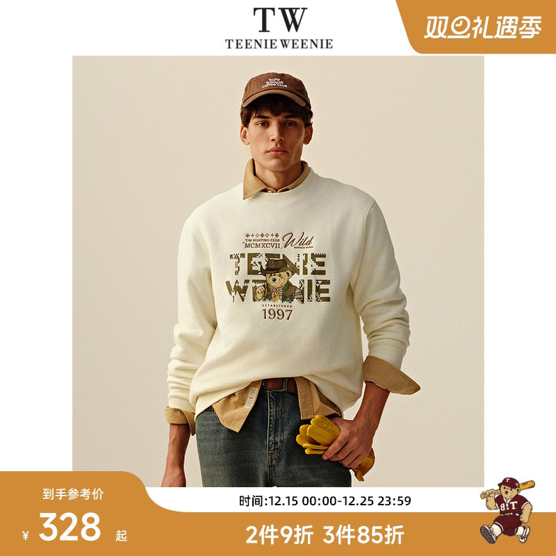 Teenie Weenie小熊男装宽松熊印花复古舒适简约日系慵懒