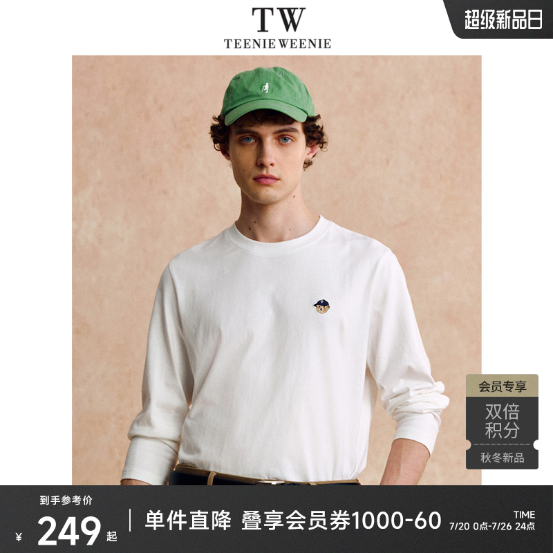 Teenie Weenie Men小熊男装日常休闲全棉合身舒适长袖2025秋冬T恤