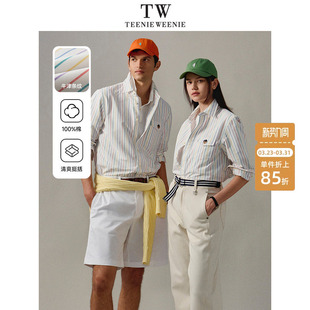 衬衫 休闲牛津纺条纹贴袋长袖 2026年春美式 TeenieWeenie小熊男装