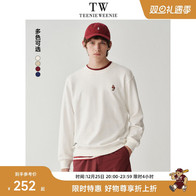 TeenieWeenie小熊男装卫衣秋冬新款简约圆领宽松纯色衬衫