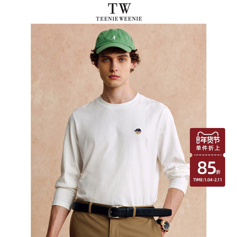 TeenieWeenie小熊男装休闲纯棉舒适长袖新款柔软t恤上衣