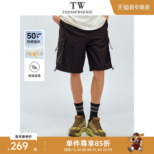 运动休闲五分裤 TeenieWeenie小熊男装 防晒黑色短裤