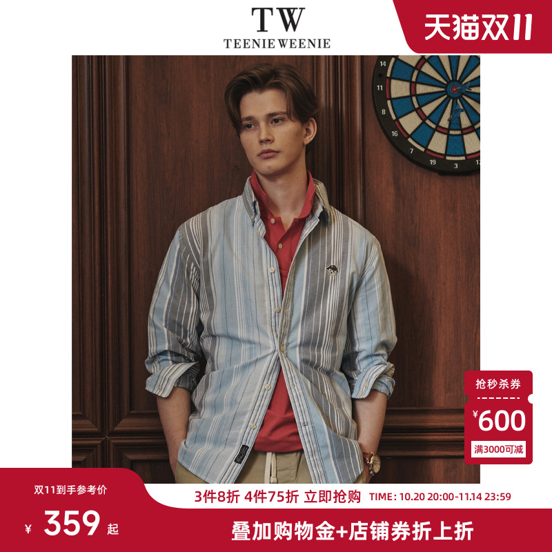 条纹衬衫TeenieWeenie小熊男装