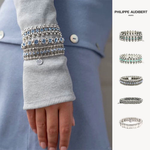 PHILIPPE AUDIBERT 安格集合店 法式手工绿松石锡镀银弹力手链
