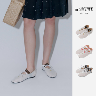 MARCHEN 安格集合店 25夏季假日系列透纱弹力系带芭蕾新晴散步鞋