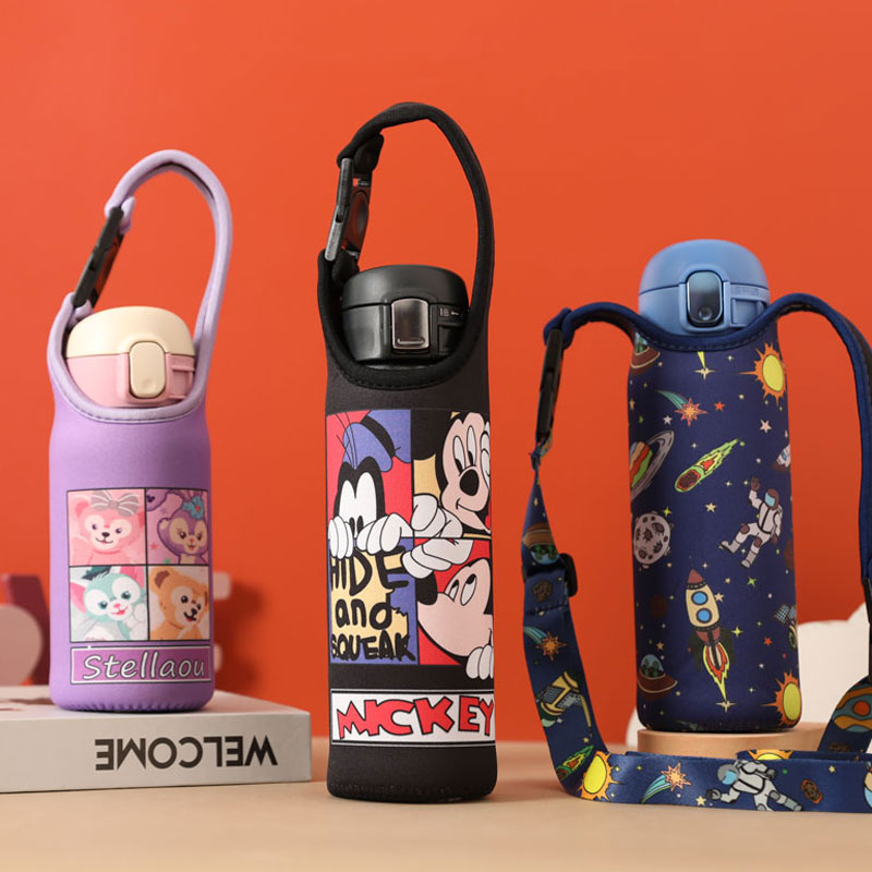 新款印象保温杯杯套360 480 600ML卡通手拎斜跨水杯袋SM48/AGE50