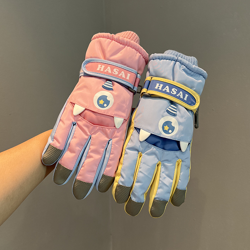 儿童滑雪手套加绒加厚保暖防水