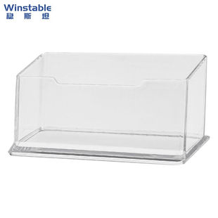 稳斯坦W733(5个)名片收纳盒透明塑料名片架办公桌面名片座大容量
