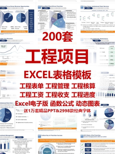 工程项目管理Excel表格结算单工程成本预算施工进度费用建安台账
