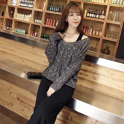 2018春夏新款女镂空毛衣套装袖上衣吊带两件套连衣裙潮在类目 女装/女士精品, 毛针织衫中 - 来自Buy2taobao.com提供专业的淘宝代购服务