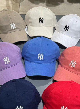 韩国MLB 经典软顶棒球帽可调节小标NY洋基队LA男女鸭舌潮帽3ACP77