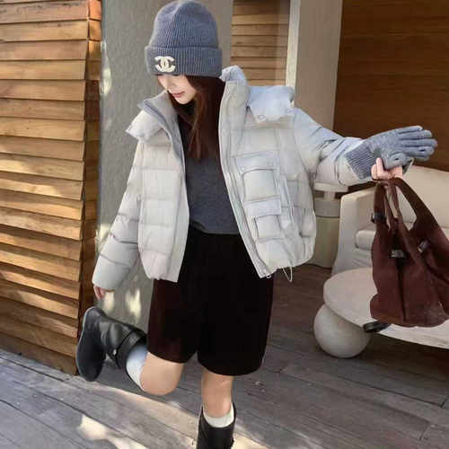 短款连帽羽绒服女小个子保暖外套