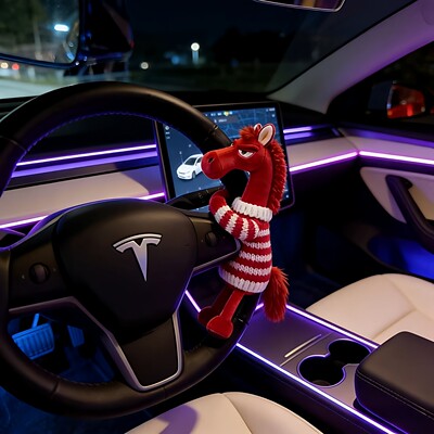 本命年红色小马挂件新年汽车中控台装饰车载吉祥物公仔送朋友礼物