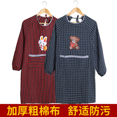 围裙罩衣纯棉反穿卫衣清洁家用成人大人工作服男女士粗布韩版时尚 - 封面
