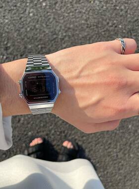 正品卡西欧数字反显方块手表男女 复古潮流稀缺 A168WEM-1D/LA670