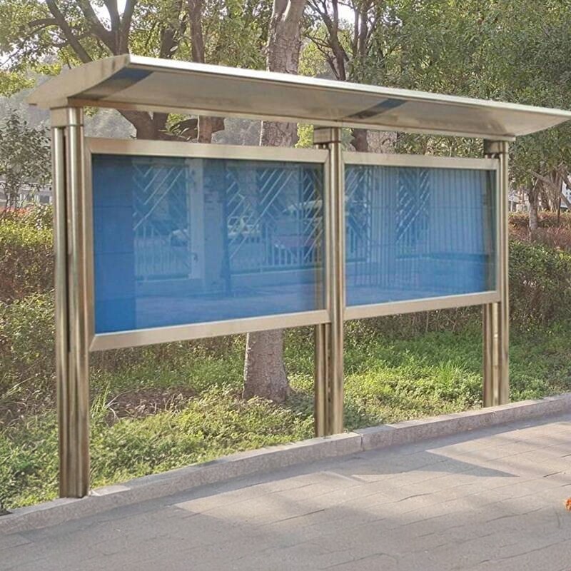 不锈钢宣传栏户外展示架公示栏企业校园广告牌铁艺烤漆公告栏