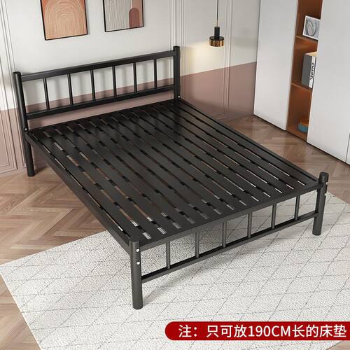 简约铁艺单人床宿舍小铁床1.2米出租屋简易铁架床架1.5米出租房床