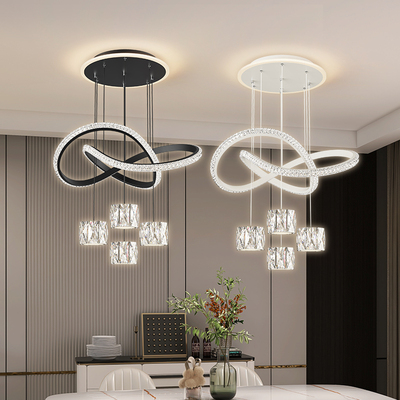 2025新款饭厅水晶吊灯现代简约饭厅餐桌灯家用商用吊灯中山灯具