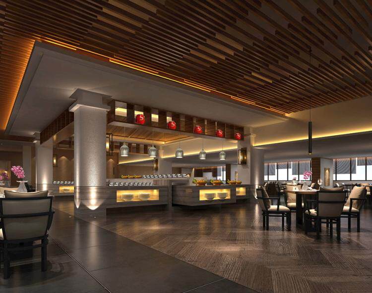 洗浴中心室内设计案例效果图大厅 大堂 前台 收银台 沙发休闲场所