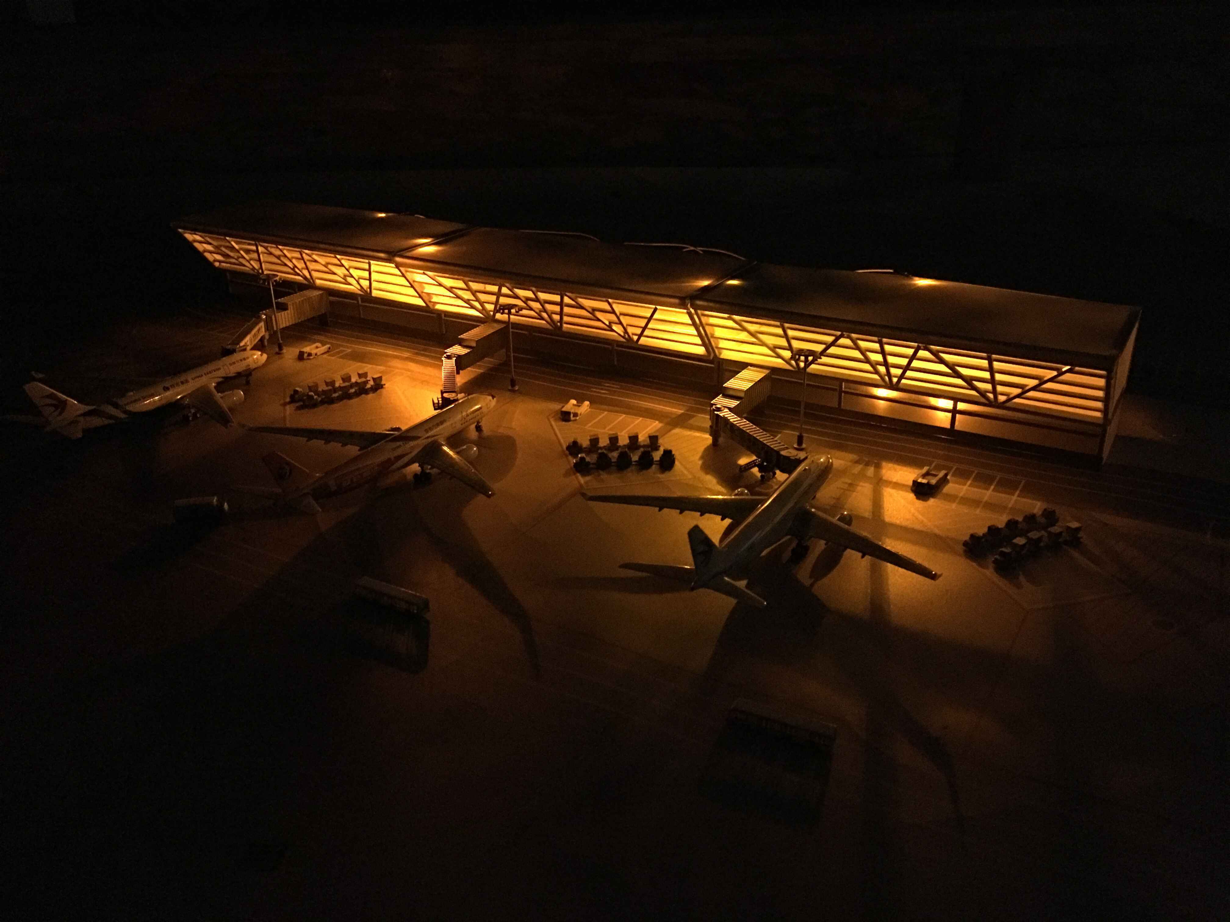 机场航站楼模型飞机场玩具客机建筑模型航空国际机场候机楼地勤