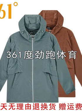 361度女子连帽运动外套新品秋女士宽松上衣单风衣34602