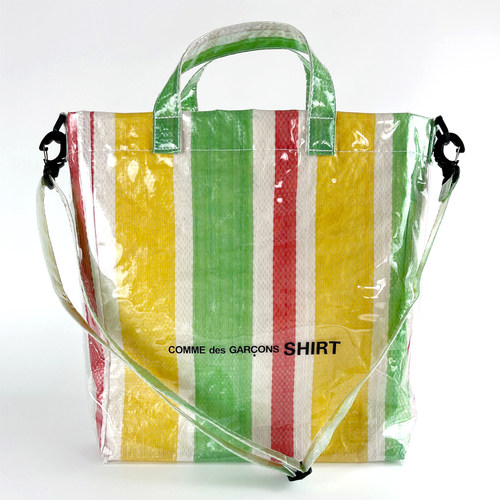 红绿黄彩条款可拆卸斜挎手拿包