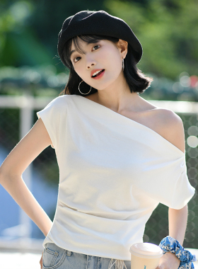 TOANDFRO / 春夏休闲法式通勤一字肩短袖T恤女