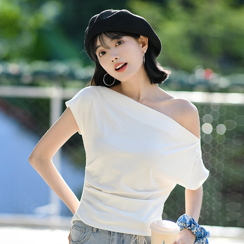TOANDFRO / 春夏休闲法式通勤一字肩短袖T恤女