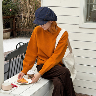 TOANDFRO 2025秋冬慵懒感针织毛衣女宽松软糯上衣