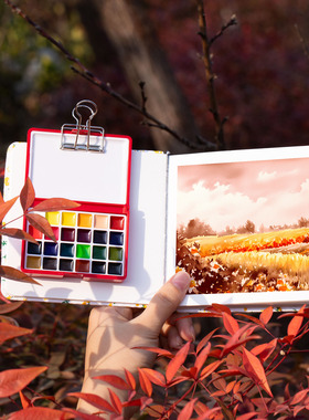 德国史明克固体水彩颜料分装小红盒小蓝盒学院级透明24色学生美术生专用水粉绘画画工具专业套装小史便携套装