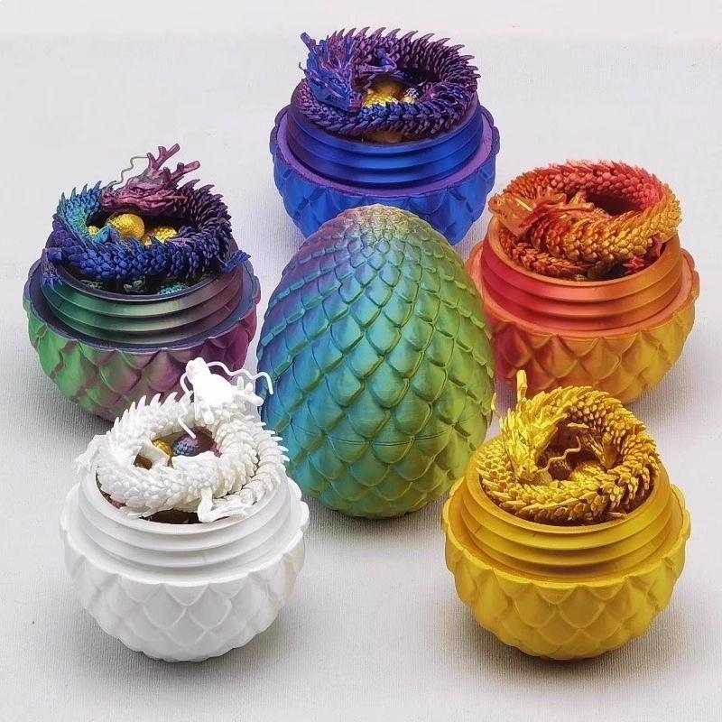 炫彩3d打印龙玩具龙蛋摆