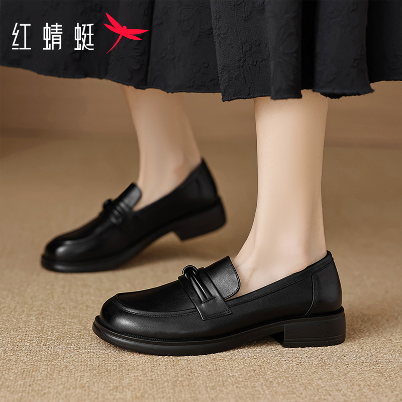 红蜻蜓乐福鞋女鞋2025新款