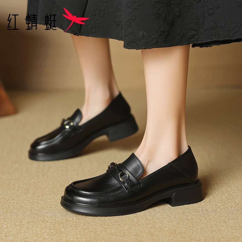 红蜻蜓女鞋妈妈鞋乐福鞋单鞋