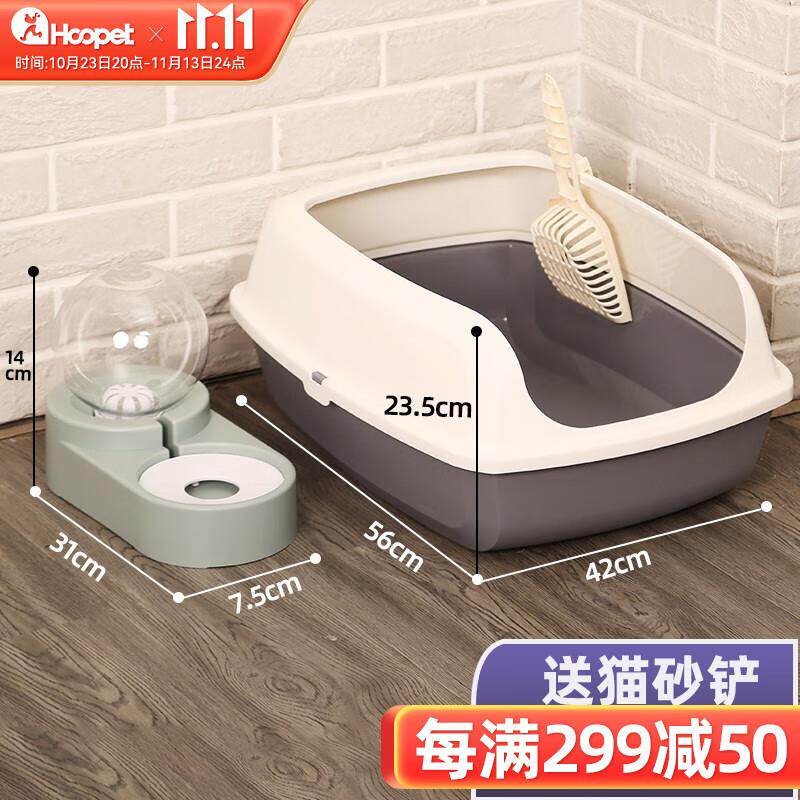 华元宠具（hoo）华元猫砂盆开放式半封闭猫厕所高围栏防外溅特大使用感如何?