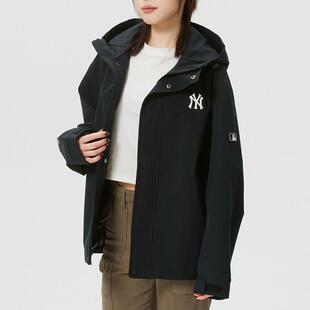 MLB运动服NY黑色男女装2026春季新款防风衣休闲夹克外套3AWJB0161
