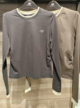 New Balance NB 26春季新款女款百搭休闲简约圆领长袖T恤WT61G19Z