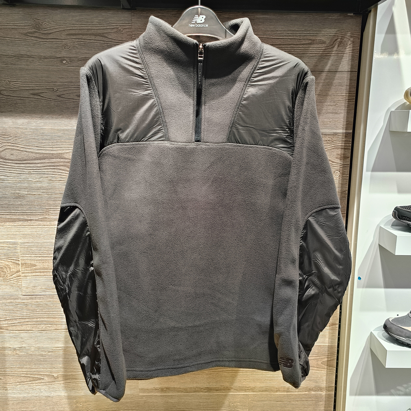 NB男立领保暖套头半拉链卫衣外套