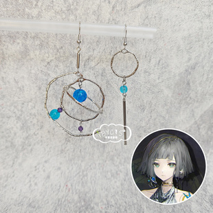重返未来1999 环状水星cos耳环耳饰不对称星球耳针耳夹耳坠