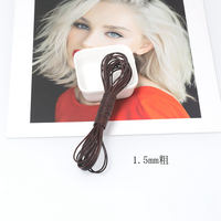diy leather rope, genuine leather rope, cowhide rope, aged antique coffee-colored round and flat cowhide strip, bracelet, necklace, woven rope thumbnail 2