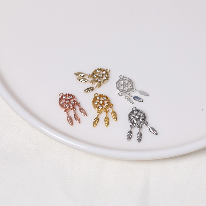 18K金捕梦网手作手链首饰品耳饰挂坠件材料 diy饰品手工材料