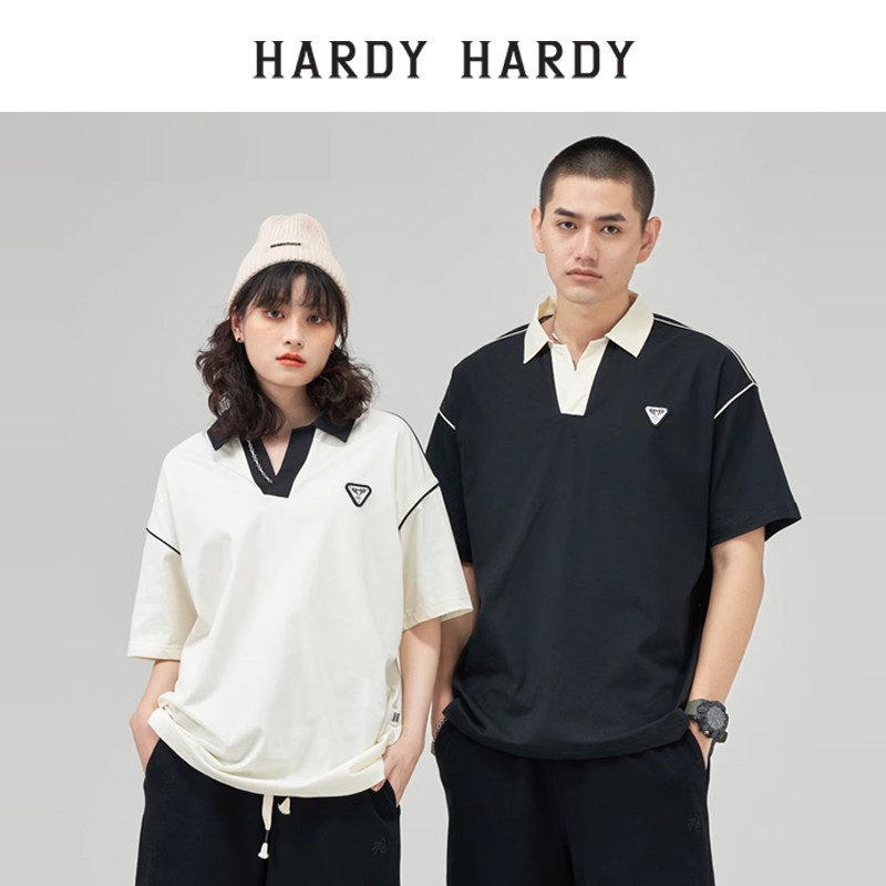 HARDYHARDY潮流翻领POOL领短袖T恤男女同款体恤