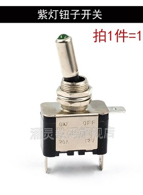 ASW07汽车改装带灯钮子开关带盖赛车电源开关 DC12V 20A摇臂开关